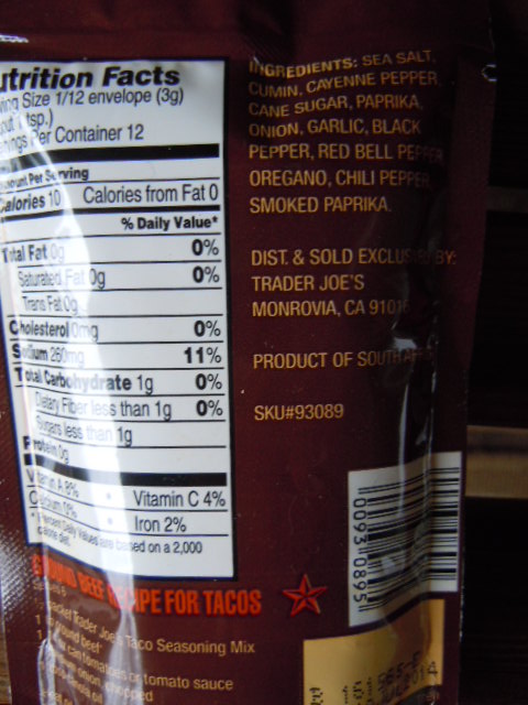 Trader Joe's Taco Seasoning Mix