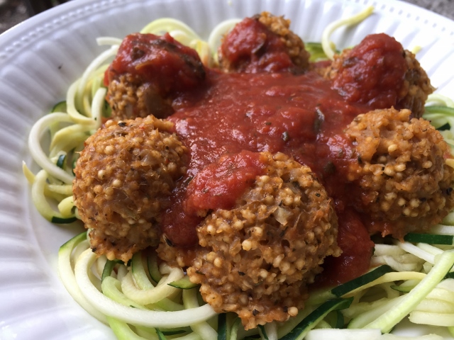 Zoodles with Millet Balls Nutmeg Notebook