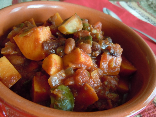 Chipotle Chili with Sweet Potatoes & Brussels Sprouts