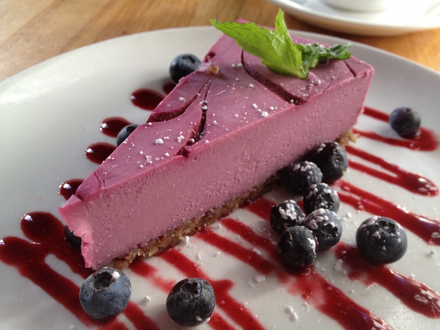 The Plant Cafe raw raspberry cheesecake