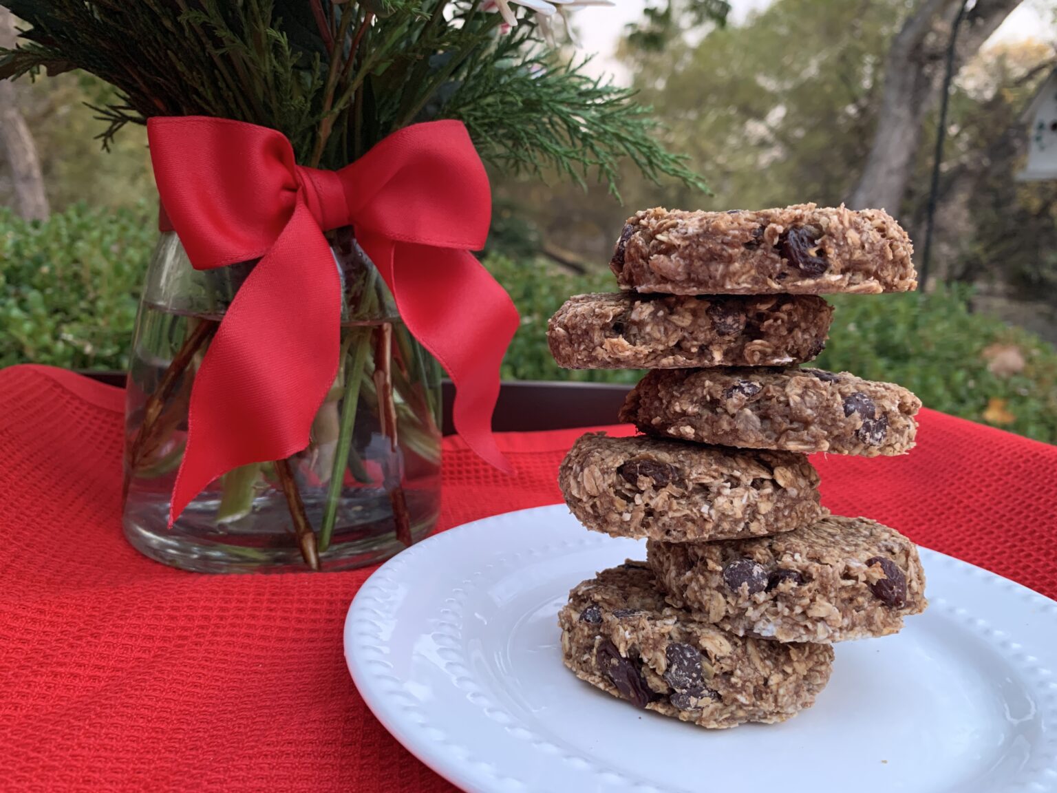 Vegan Chocolate Chip Raisin Oatmeal Cookies Nutmeg Notebook