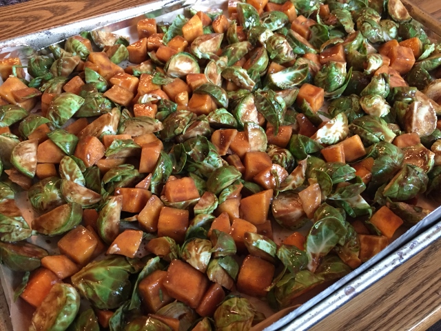Oven roasted Brussels Sprouts and Butternut Squash Nutmeg Notebook