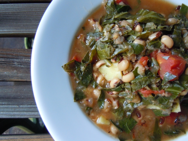 Spicy Collards & Black Eyed Pea Soup